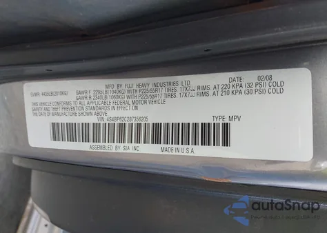 2008 Subaru Outback 2.5I Limited/2.5I Limited L.l. Bean Edition z USA, uszkodzony, nr VIN 4S4BP62C287356205